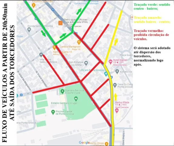 a partir das 20h50, as ruas Lúcio de Mendonça e Leocádio Corrêa, além de um trecho da avenida Visconde de Mauá também serão fechadas.