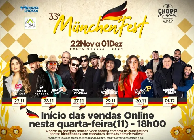 Confira a programação de shows da Münchenfest