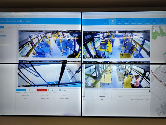 Cada veículo será equipado com quatro câmeras internas e externas.