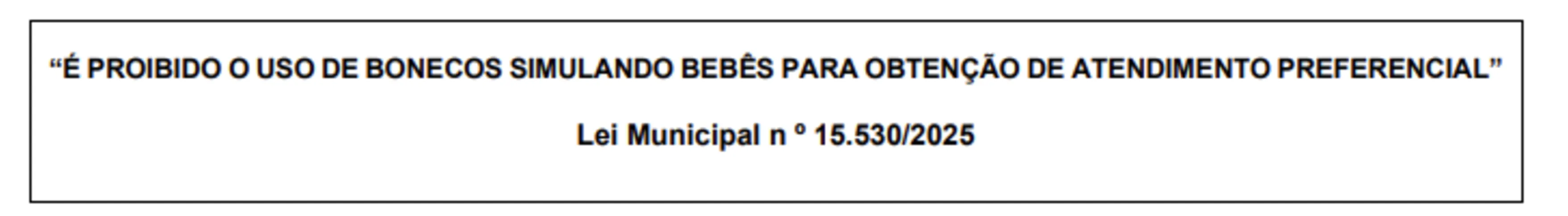 Aviso presente no texto da lei municipal