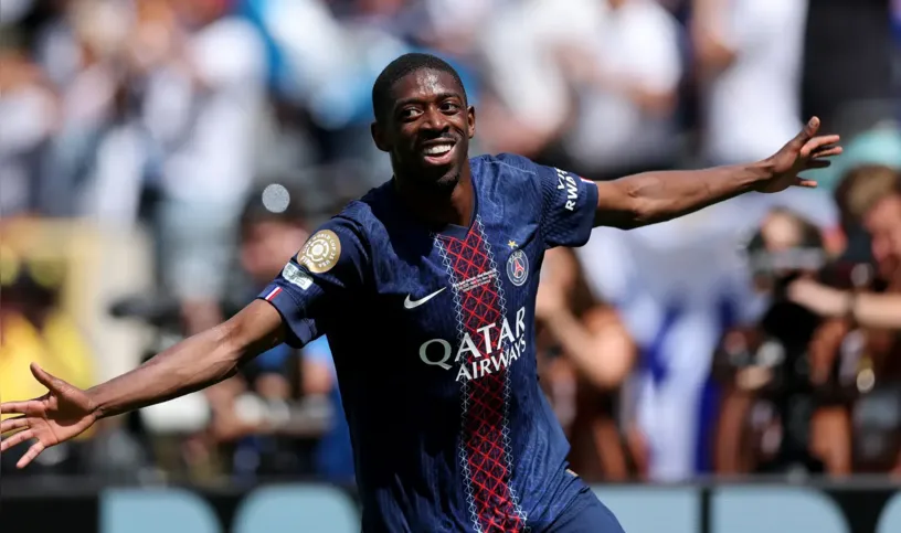 Dembélé entrou como titular, roubou a bola de Rüdiger e marcou o segundo gol
