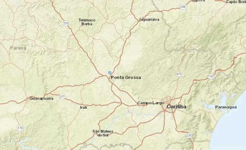 Local exato da detonação em Ponta Grossa