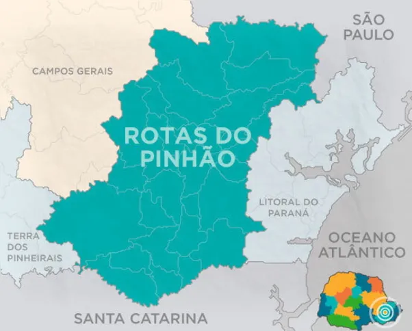 O território abrange 15 municípios do Paraná.