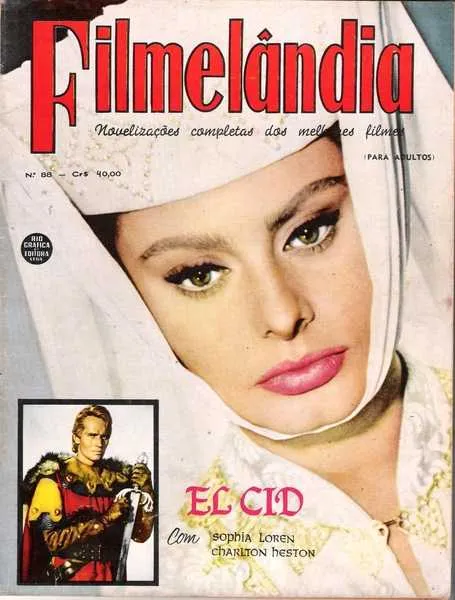 Na capa desta edição Sophia Loren que viveu Jimena, aparece ao lado de um aplique de Charlton Heston. A edição já custava 40 cruzeiros.