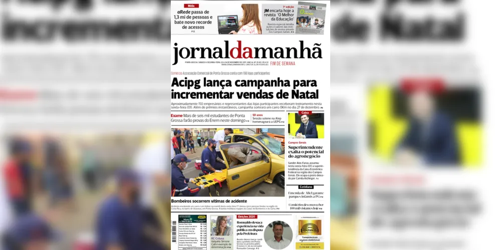 Imagem ilustrativa da imagem Capa da edição deste fim de semana (02, 03 e 04/11/2019) do JM