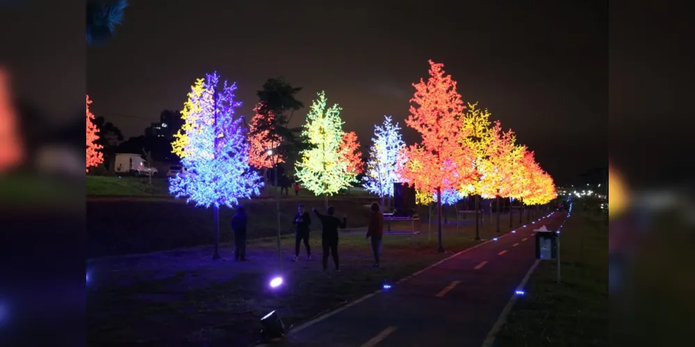 O Bosque de Luz funcionará como decoração ao longo de todo o período que antecede o Natal