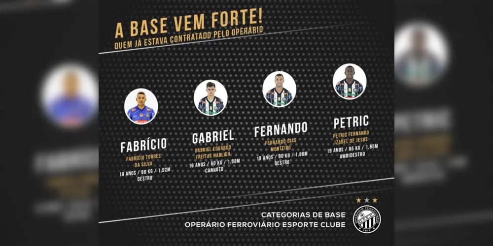 Jogadores irão compor o elenco profissional com outros quatro atletas da base que já têm contrato com o time