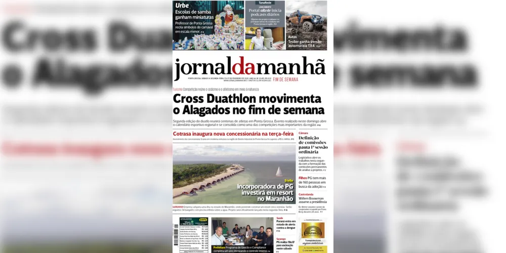 Imagem ilustrativa da imagem Capa da edição deste fim de semana (15 a 17/02/2020) do JM