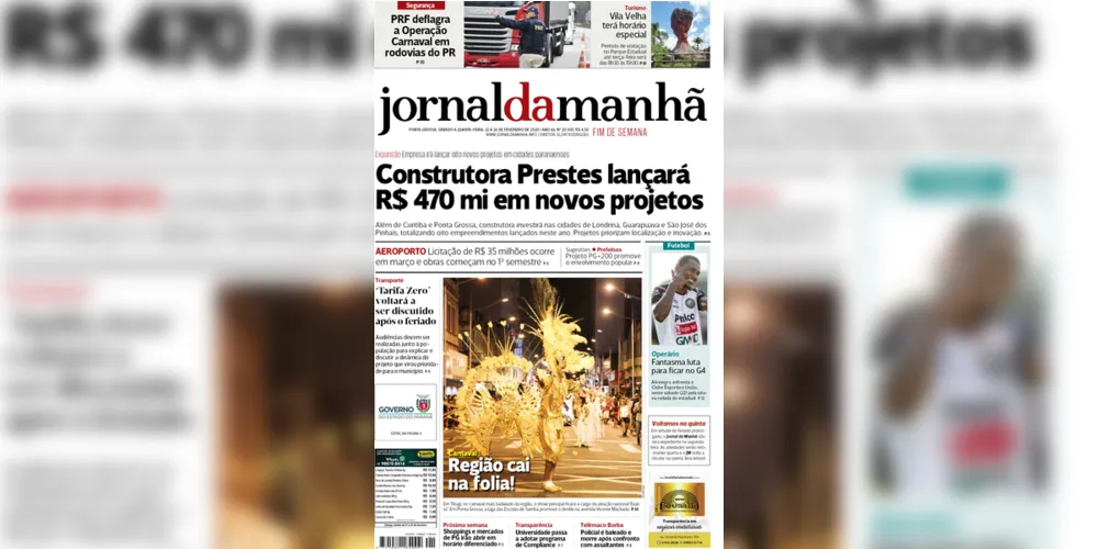 Imagem ilustrativa da imagem Capa da edição deste fim de semana prolongado (22 a 26/02/2020)