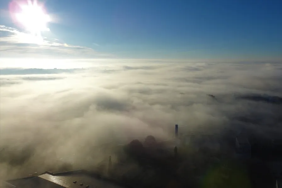 Ponta Grossa foi encoberta por uma densa névoa na manhã de sábado
