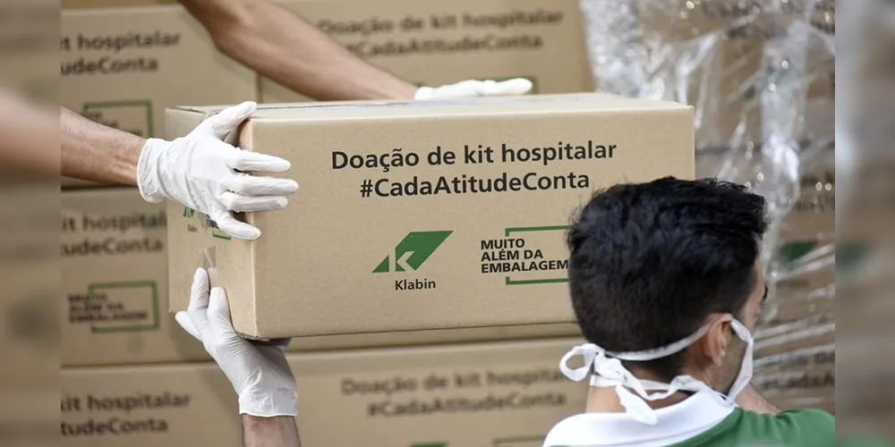 A Klabin fez a entrega de 12 mil itens de materiais hospitalares aos municípios da região
