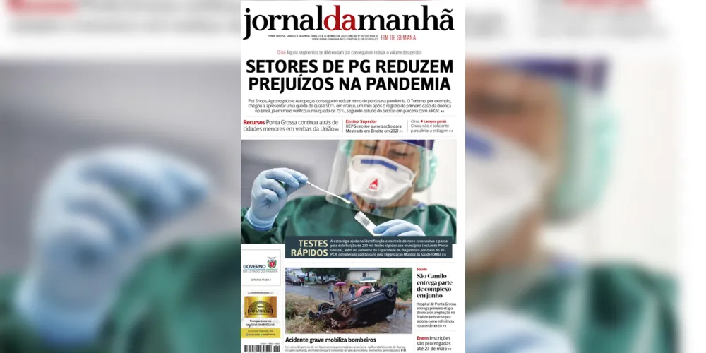 Imagem ilustrativa da imagem Capa da edição deste fim de semana (23, 24 e 25/05/2020) do JM