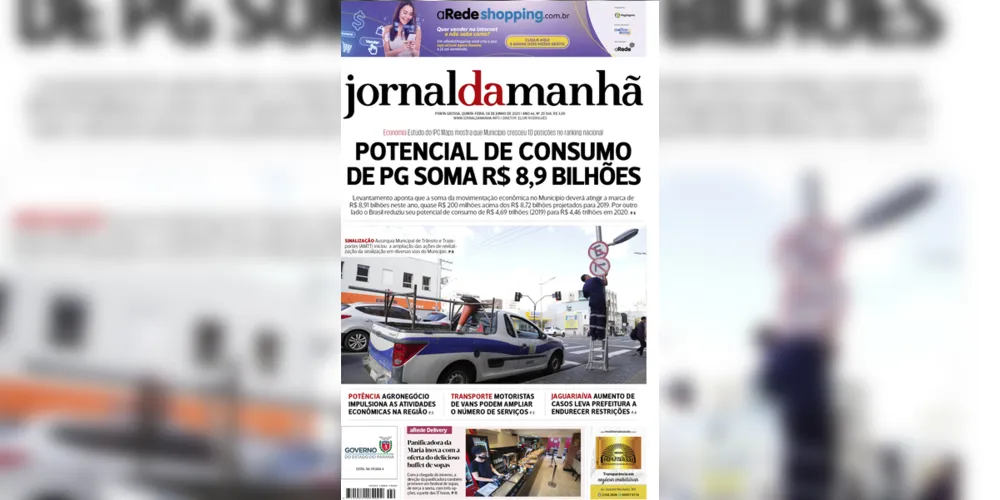 Imagem ilustrativa da imagem Capa da edição desta quinta-feira (04/06/2020) do JM