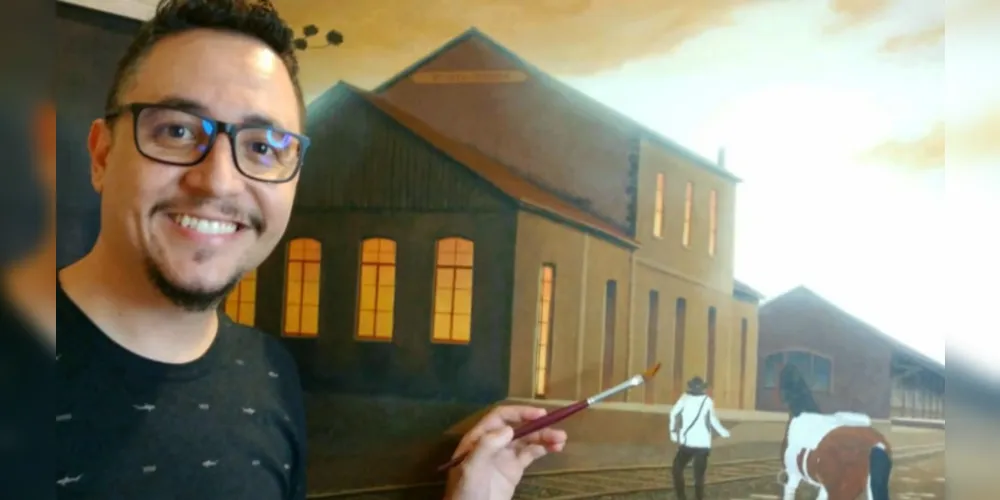 Emanuel Sansana faz homenagem aos 197 anos de Ponta Grossa, retratando a Estação Arte