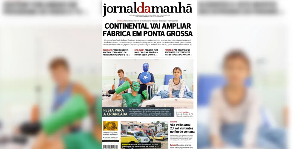 Imagem ilustrativa da imagem Capa da edição desta quarta-feira (14/10/2020) do JM
