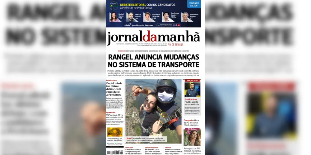 Imagem ilustrativa da imagem Capa da edição deste fim de semana (17, 18 e 19/10/2020) do JM