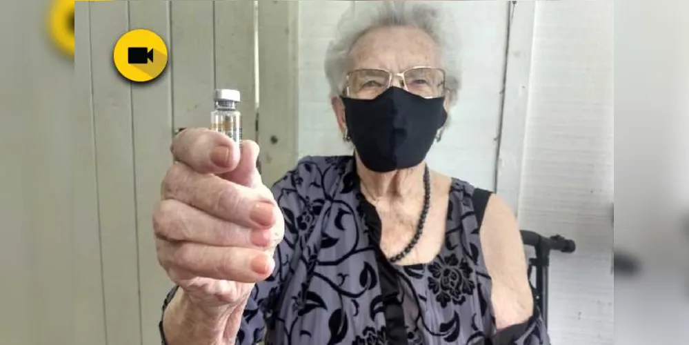 Imagem ilustrativa da imagem Mulher de 101 anos de idade é vacina contra covid em PG