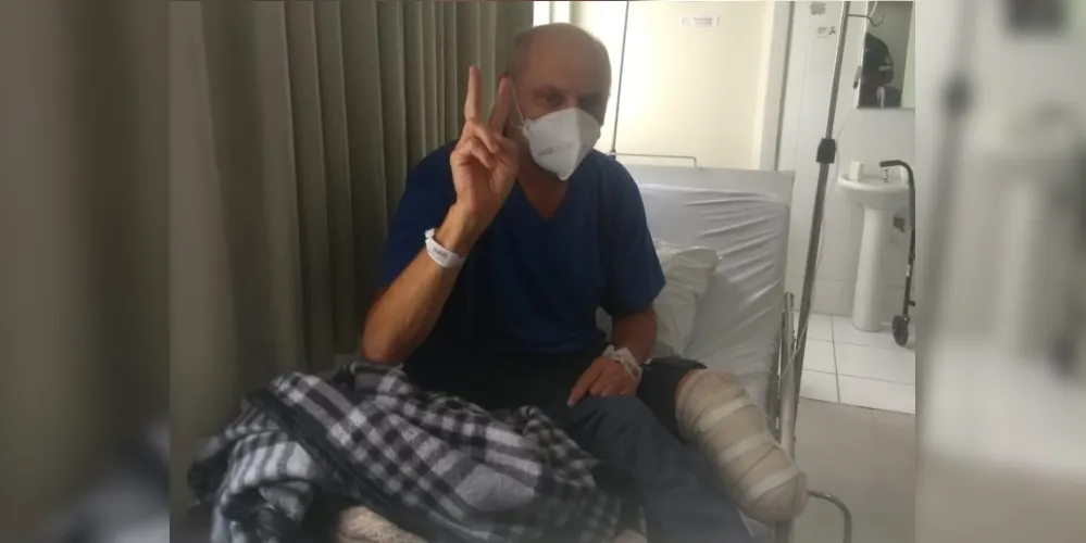 Miroslau Kubisty, de 51 anos, teve a perna amputada há quase dois meses e família busca auxílio para a aquisição uma prótese de membro inferior, para ele poder voltar a andar