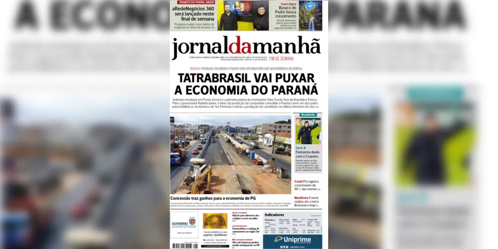 Imagem ilustrativa da imagem Capa da edição deste fim de semana (19, 20 e 21/06/2021) do JM