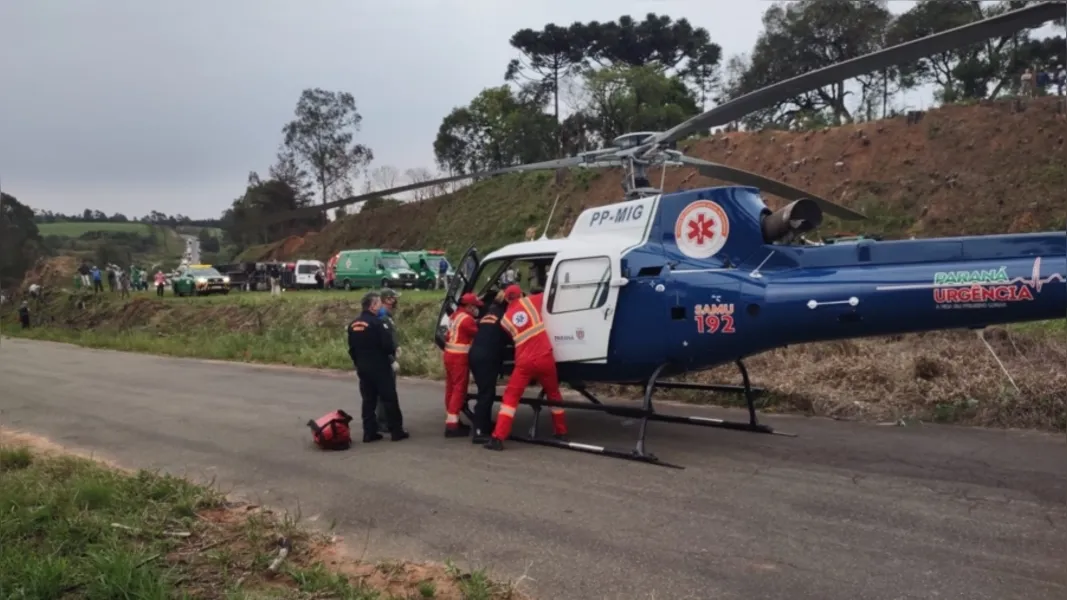 Colisão aconteceu na BR-373, perto da ponte do Rio Tibagi, na tarde desta terça-feira (21)