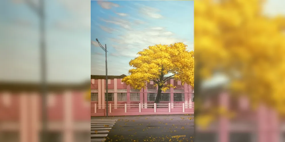 Pintor é natural da cidade e fez obra “O Ipê do Colégio” em homenagem aos 198 anos do município.