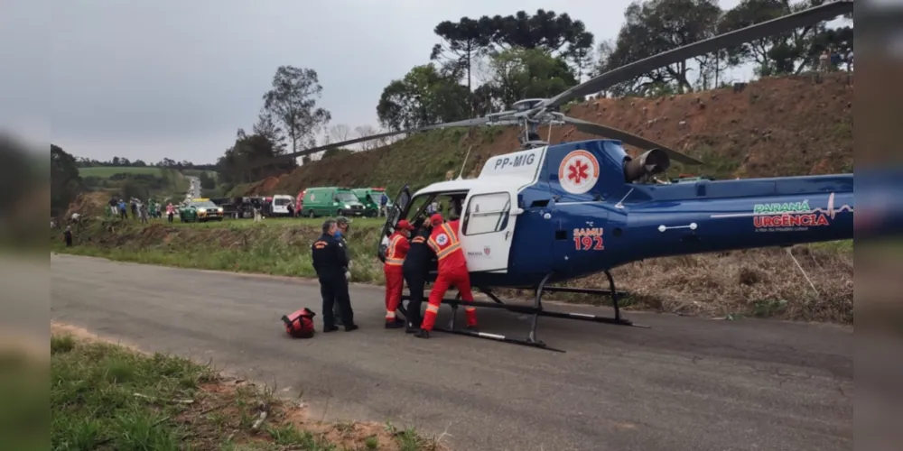 Colisão aconteceu na BR-373, perto da ponte do Rio Tibagi, na tarde desta terça-feira (21)