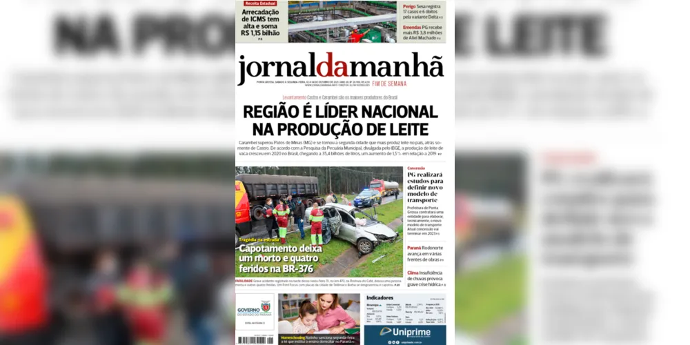 Imagem ilustrativa da imagem Capa da edição deste fim de semana (02/03/04/10/2021) do JM