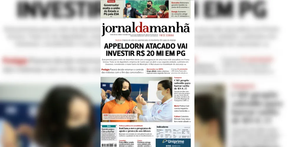 Imagem ilustrativa da imagem Capa da edição deste fim de semana (23/24 e 25/10/2021) do JM