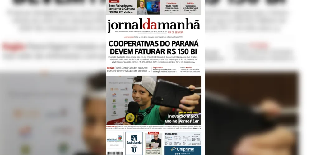 Imagem ilustrativa da imagem Capa da edição deste fim de semana (04/05 e 06/12/2021) do JM