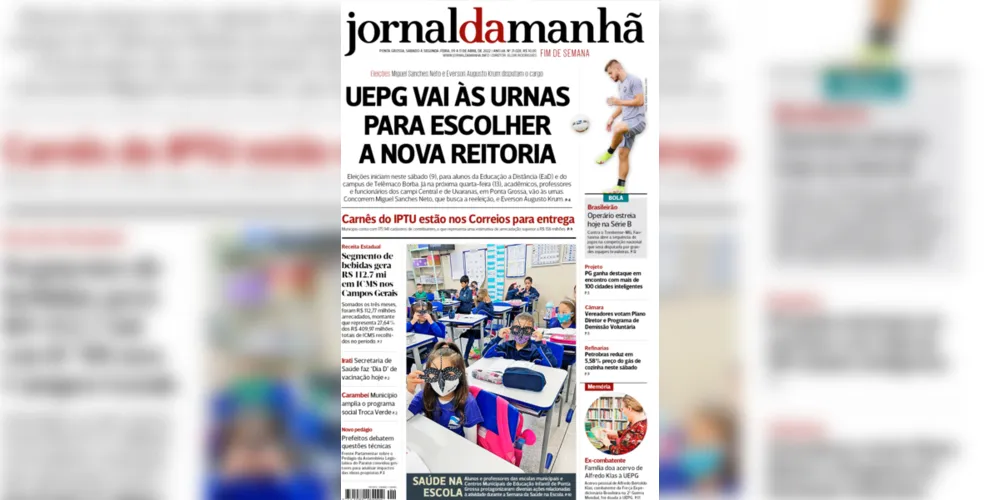 Imagem ilustrativa da imagem Capa da edição deste fim de semana (09/10 e 11/04/2022) do JM