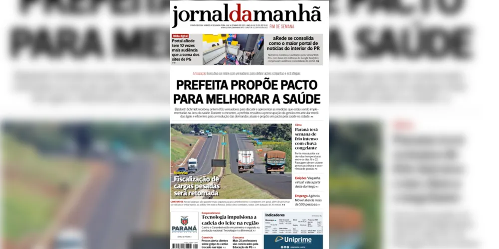 Imagem ilustrativa da imagem Capa da edição deste fim de semana (14/15 e 16/05/2022) do JM