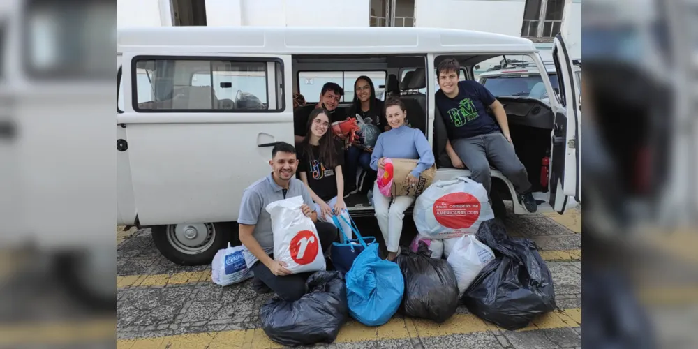 Os materiais arrecadados serão entregues para instituições sociais de Ponta Grossa durante a semana.