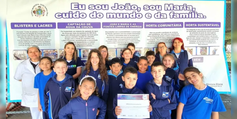 Escola Municipal recebeu o reconhecimento pela ótima avaliação de seus projetos na área de sustentabilidade