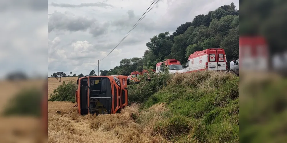 O acidente aconteceu na PR-438, no Distrito de Guaragi, na área rural de Ponta Grossa