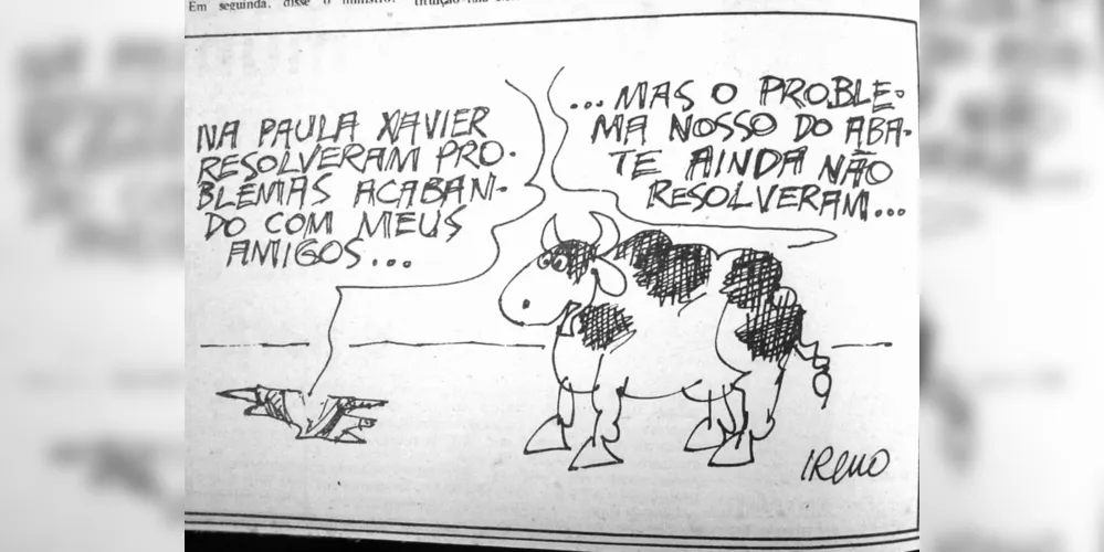 Charge de Ireno publicada no JM em 25 de outubro de 1984