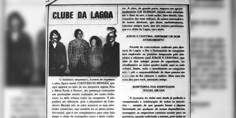 Página destinada aos Clubes Sociais de Ponta Grossa. JM, 14 de setembro de 1977
