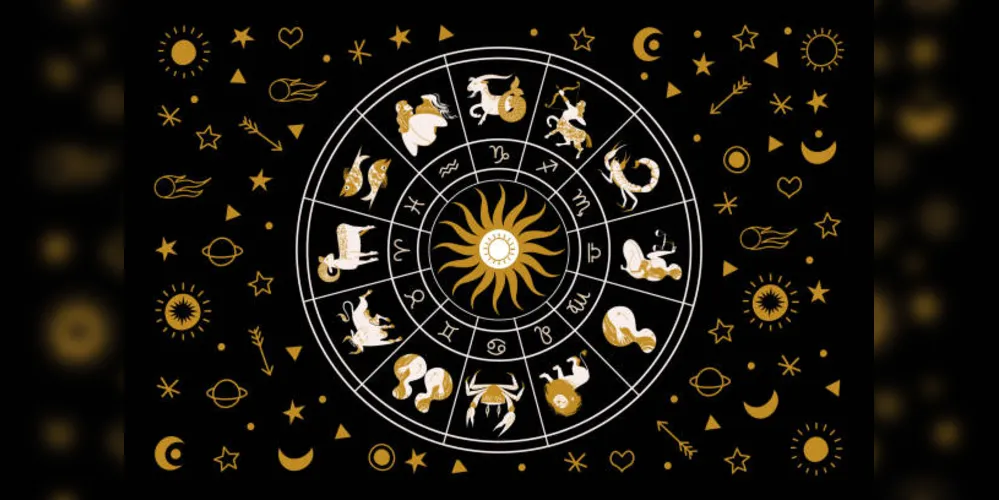 Horoscope and astrology. Horoscope wheel with the twelve signs of the zodiac. Zodiacal circle. Zodiac signs Aries, Taurus, Gemini, Cancer, Leo, Virgo, Libra, Scorpio, Sagittarius, Capricorn, Aquarius, Pisces. Vector illustration.