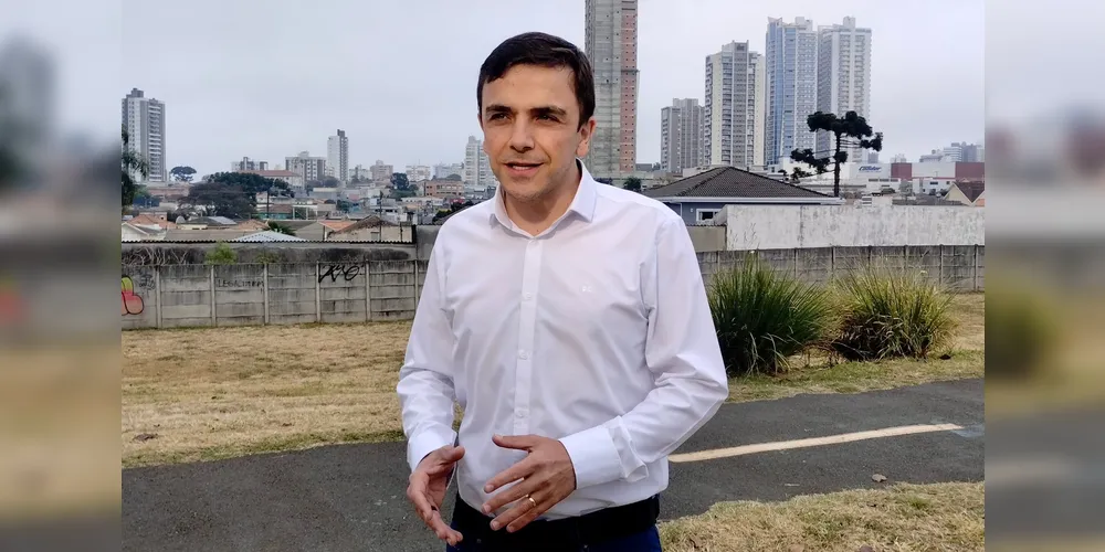 O candidato Aliel Machado (PV) realizou gravações de materiais de campanha