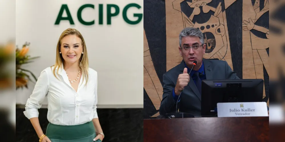 Giogia Bin Bochenek é a presidente da Acipg, enquanto Julio Küller preside a Câmara Municipal