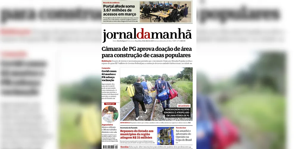 Imagem ilustrativa da imagem Capa da edição desta terça-feira (08/04/2025)