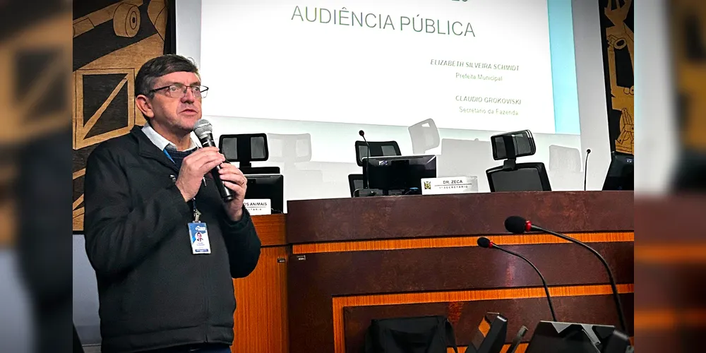 Secretário da Fazenda, Cláudio Grokoviski apresentou os números na Câmara Municipal