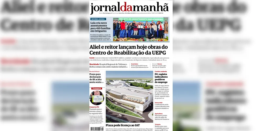 Imagem ilustrativa da imagem Capa da edição impressa desta sexta-feira (30/05/2025), do JM