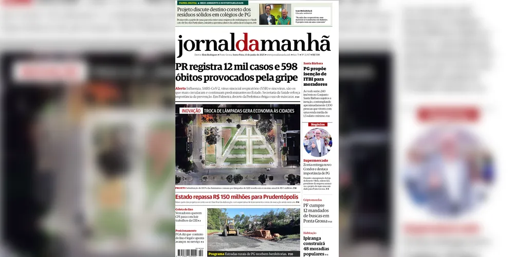 Imagem ilustrativa da imagem Capa da edição desta sexta-feira (13/06/2025), do JM