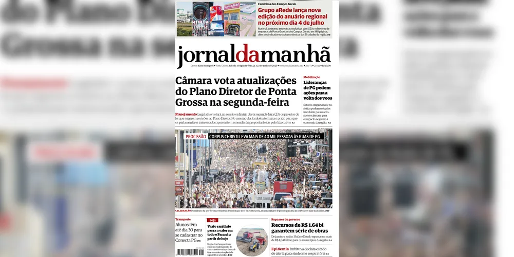 Imagem ilustrativa da imagem Capa da edição deste fim de semana (21, 22 e 23/06/2025), do JM