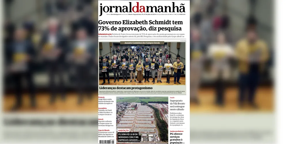 Imagem ilustrativa da imagem Capa da edição deste fim de semana (05, 06 e 07/07/2025), do JM