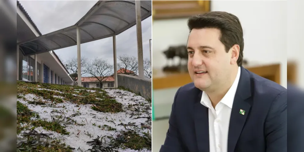 Ratinho Júnior compartilhou nota de apoio à Castro após tempestade de granizo.