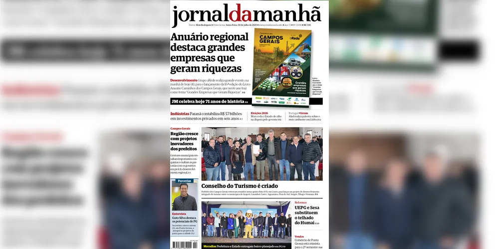 Imagem ilustrativa da imagem Capa especial de aniversário de 71 anos de história do JM (04/07/2025)