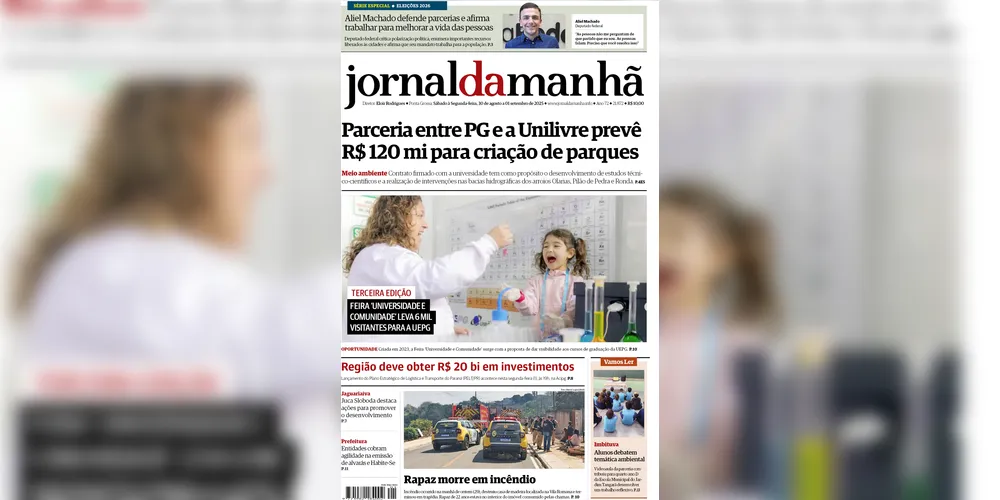 Imagem ilustrativa da imagem Capa da edição deste fim de semana (30, 31 de agosto e 1º de setembro), do JM